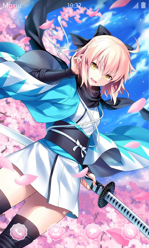 Fate/GO 樱Saber冲田总司 萌化安卓手机主题 动漫主题