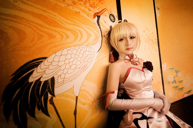 FGO 仙鹤礼装 Saber 阿尔托利亚 COS Fate