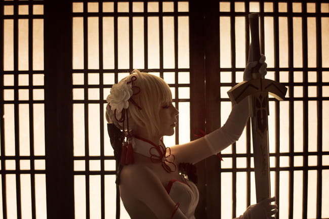 FGO 仙鹤礼装 Saber 阿尔托利亚 COS Fate