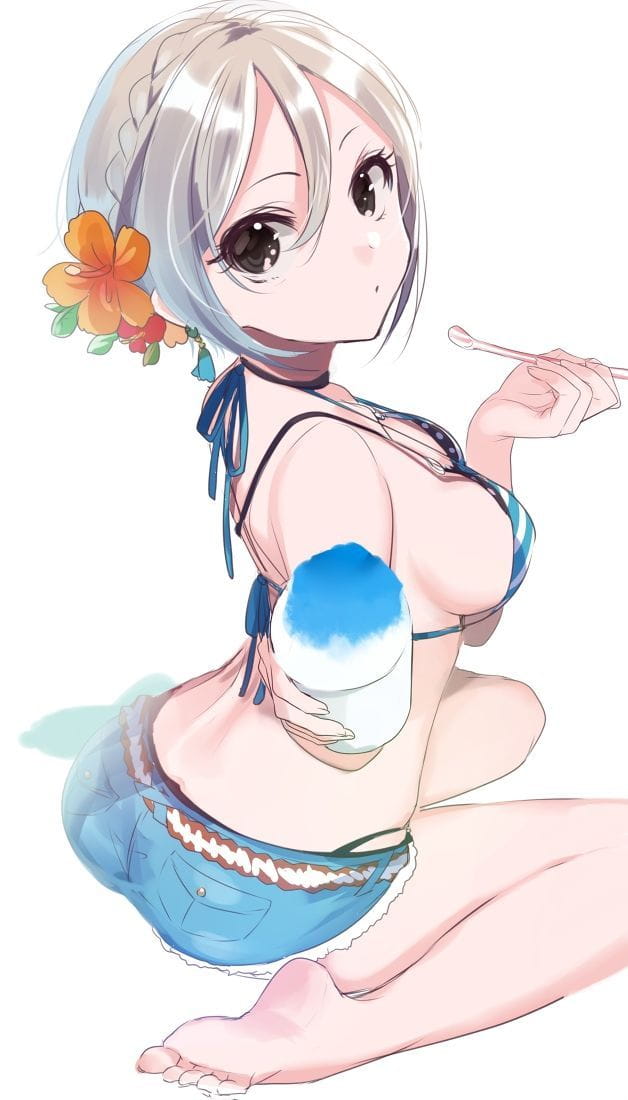 动漫本子,动漫福利图,动漫巨乳少女吃冰沙
