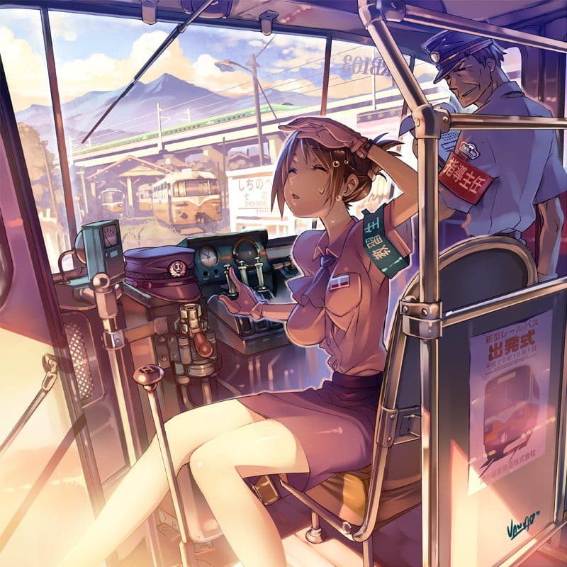 少女与电车,情人节壁纸,七夕动漫壁纸