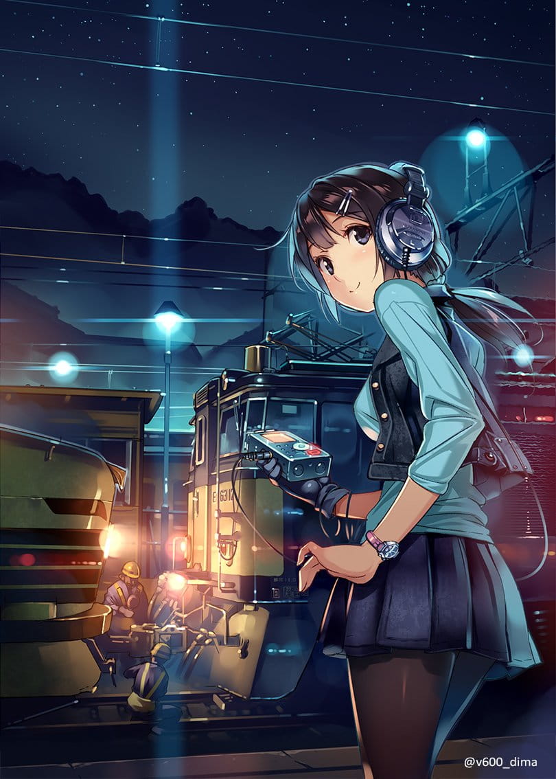 少女与电车,情人节壁纸,七夕动漫壁纸