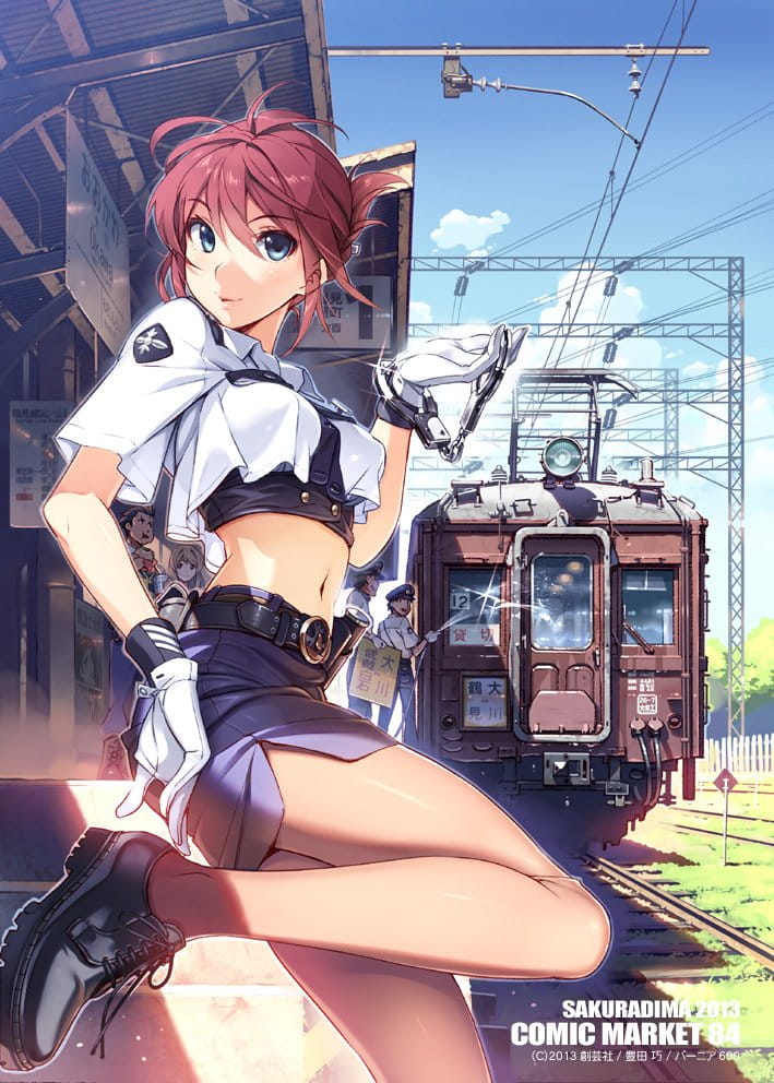 少女与电车,情人节壁纸,七夕动漫壁纸