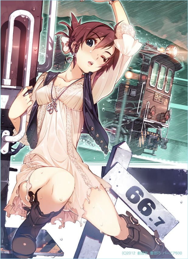 少女与电车,情人节壁纸,七夕动漫壁纸