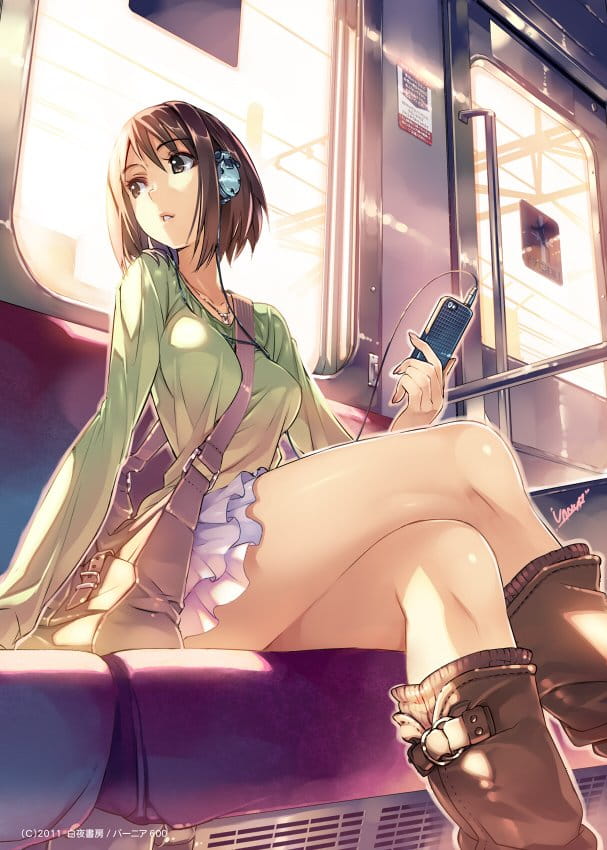 少女与电车,情人节壁纸,七夕动漫壁纸
