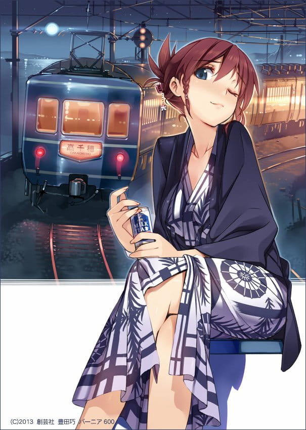 少女与电车,情人节壁纸,七夕动漫壁纸