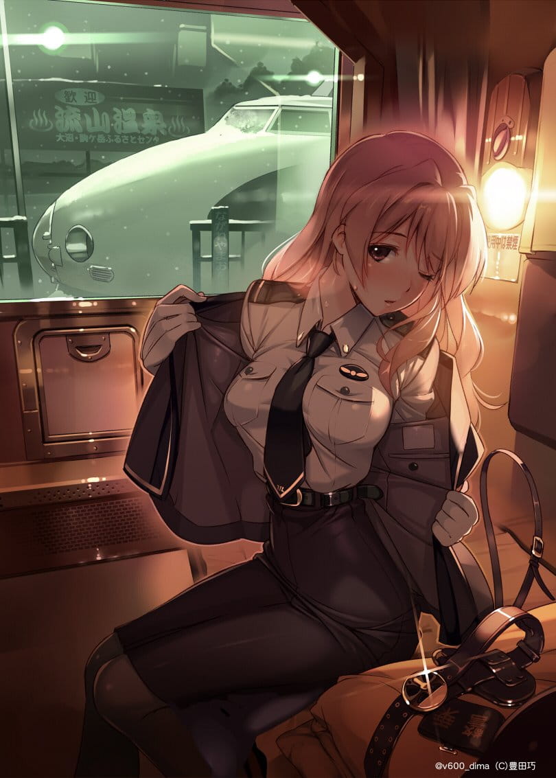 少女与电车,情人节壁纸,七夕动漫壁纸