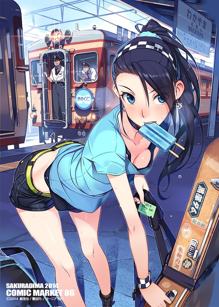 少女与电车,情人节壁纸,七夕动漫壁纸