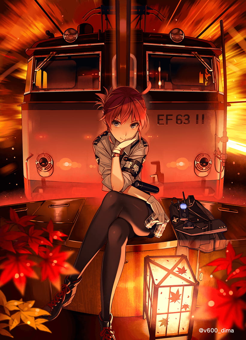 少女与电车,情人节壁纸,七夕动漫壁纸