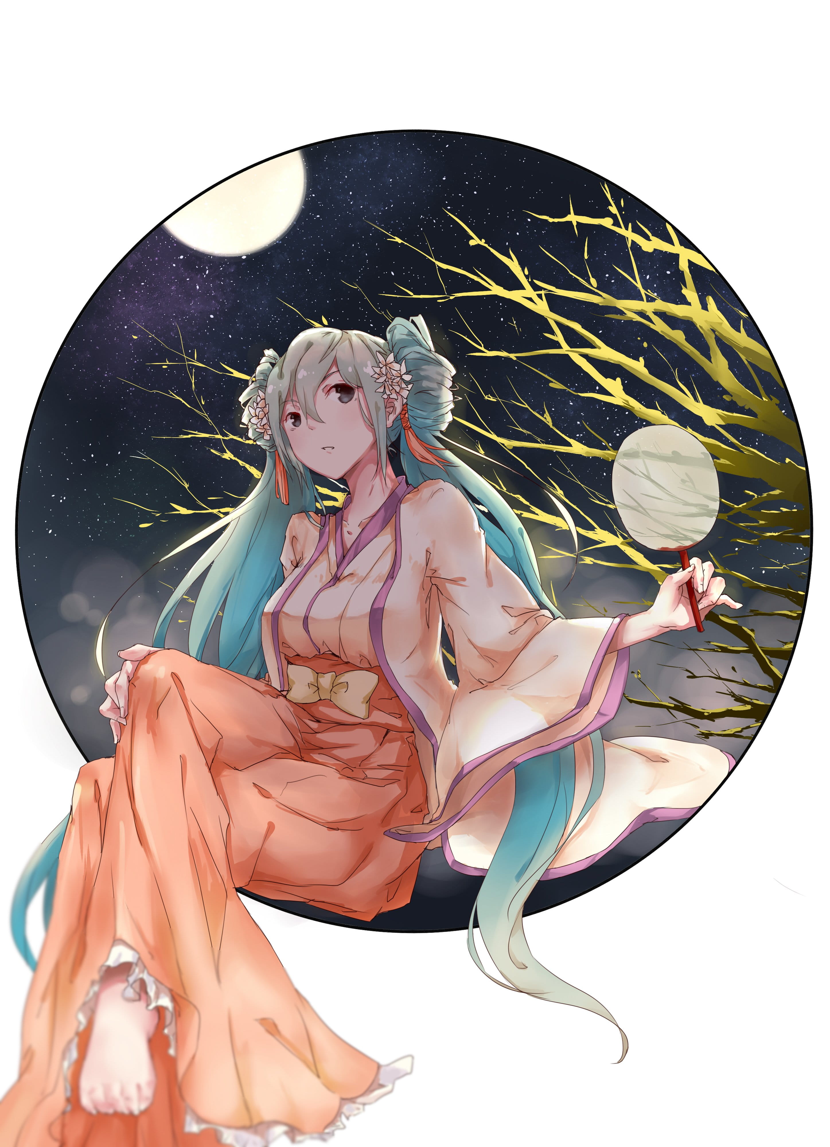 初音中秋,动漫中秋图片,初音壁纸