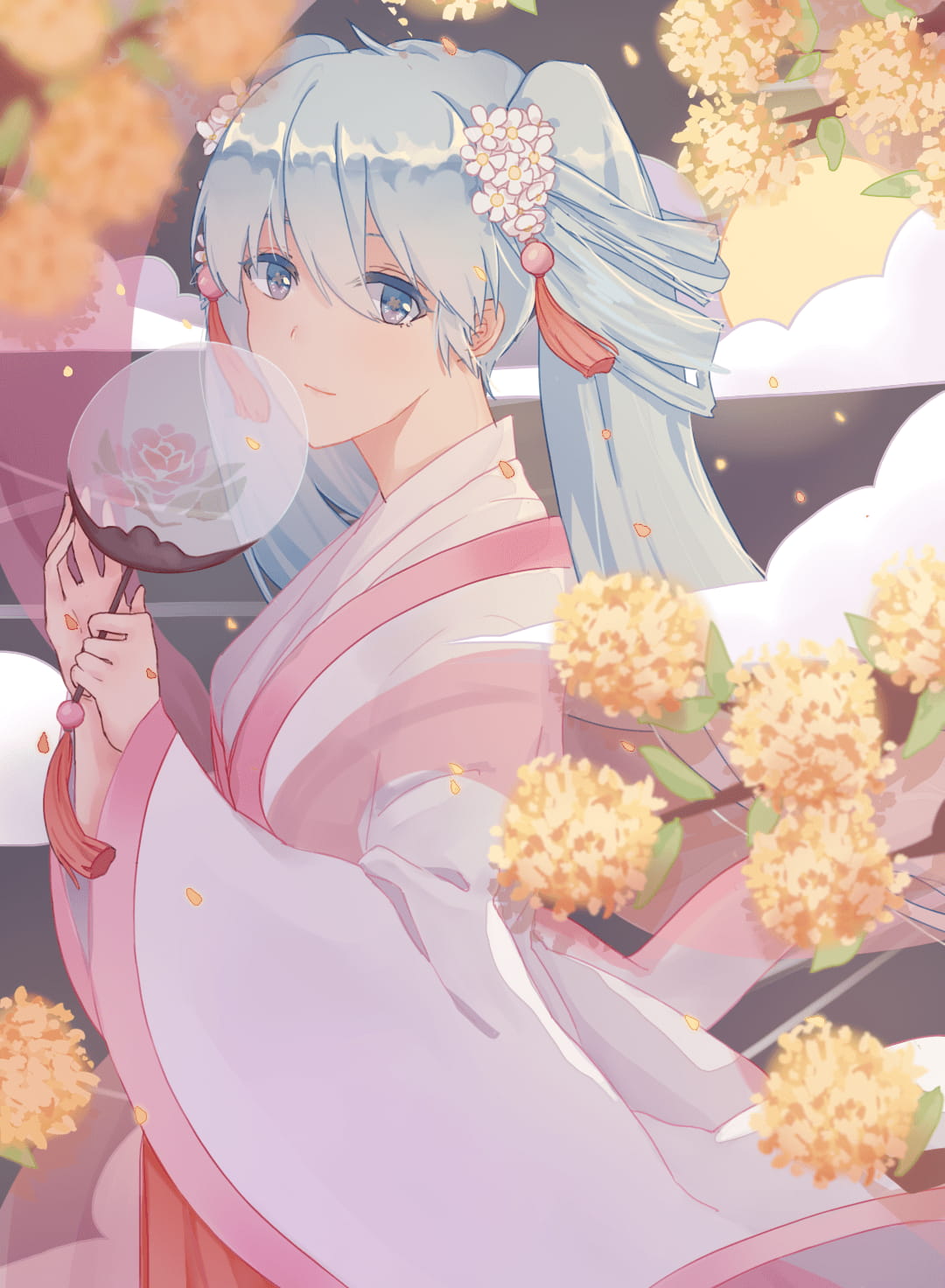 初音中秋,动漫中秋图片,初音壁纸