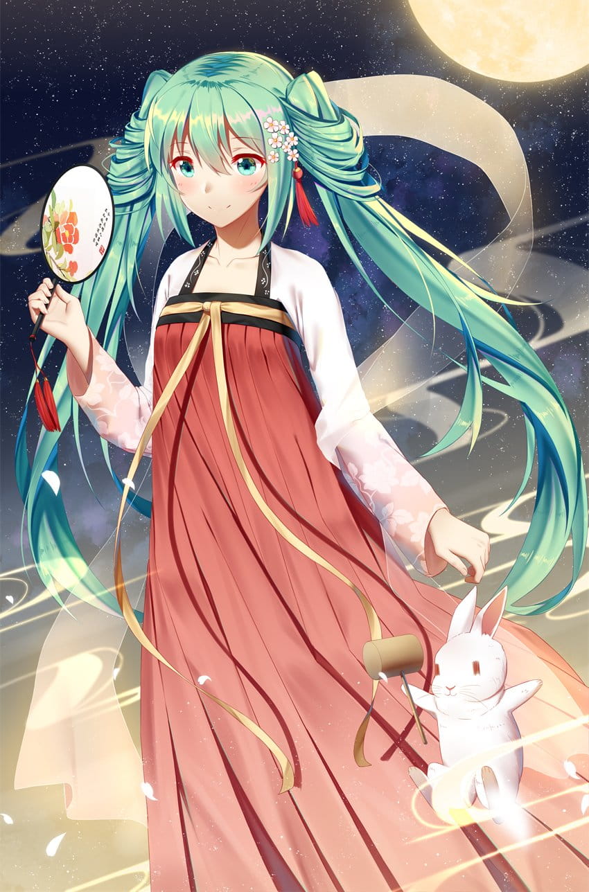 初音中秋,动漫中秋图片,初音壁纸