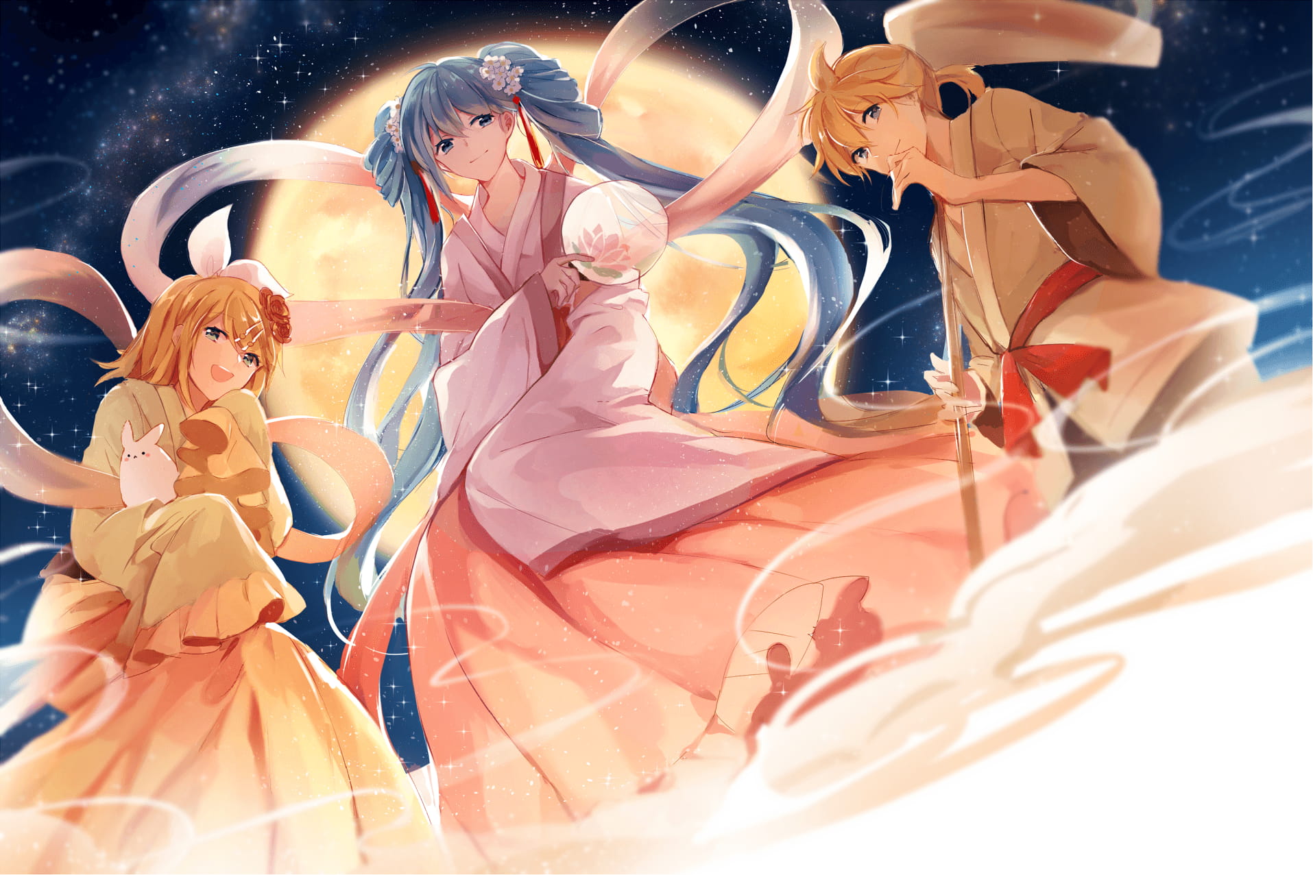 初音中秋,动漫中秋图片,初音壁纸