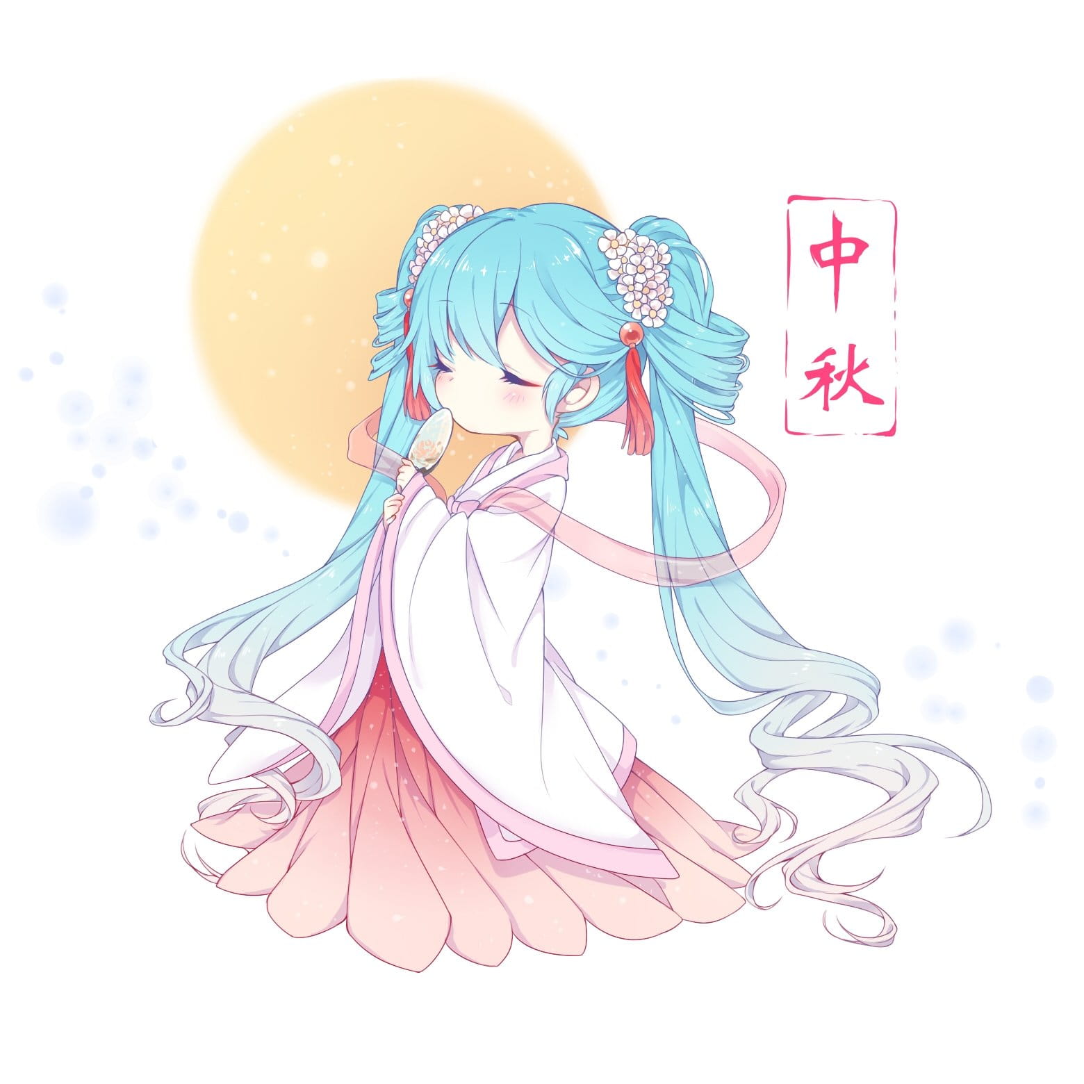 初音中秋,动漫中秋图片,初音壁纸