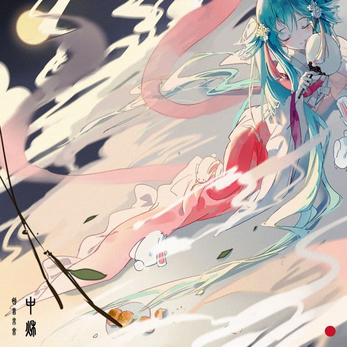 初音中秋,动漫中秋图片,初音壁纸