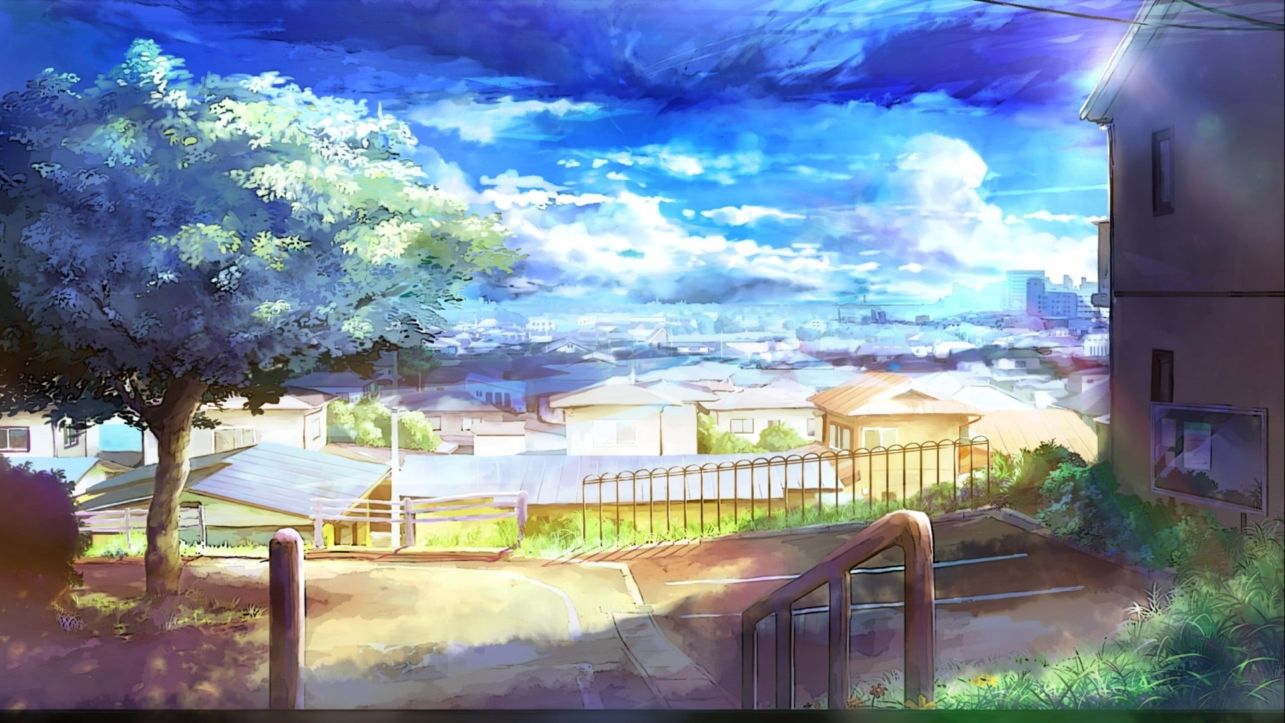夏日风景图,二次元夏日风景,动漫夏日场景图