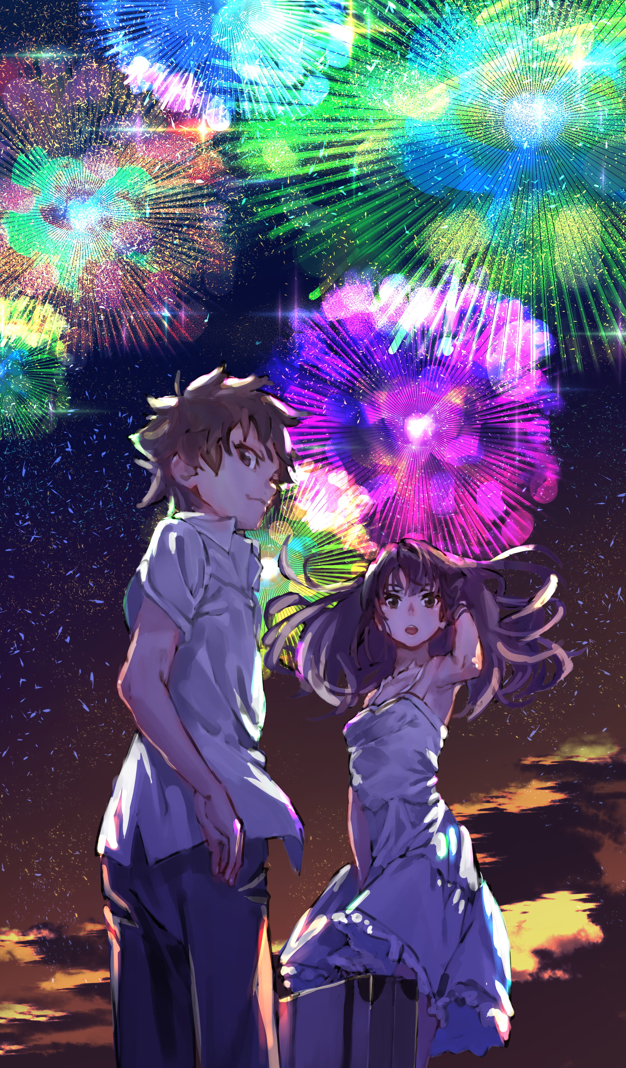 电脑壁纸,打上花火