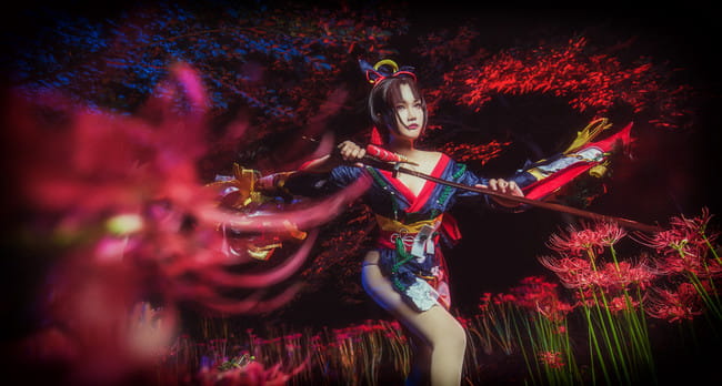 阴阳师手游,妖刀姬cos,冰漠