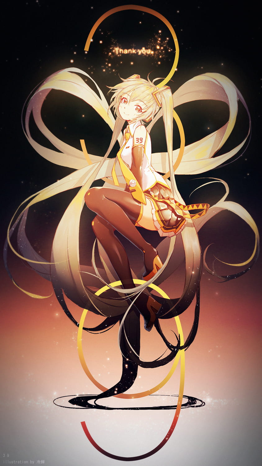 初音未来,39日,手机壁纸,桌面