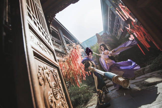 王者荣耀,紫霞露娜cos,至尊宝孙悟空cos,