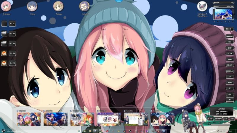 win7主题,摇曳露营，萌化电脑主题
