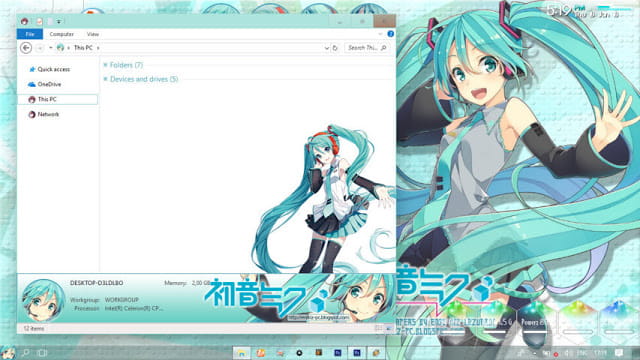 Windows10,萌化电脑主题,初音未来