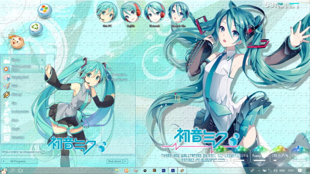 Windows10,萌化电脑主题,初音未来