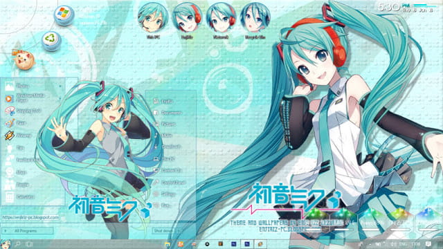 Windows10,萌化电脑主题,初音未来