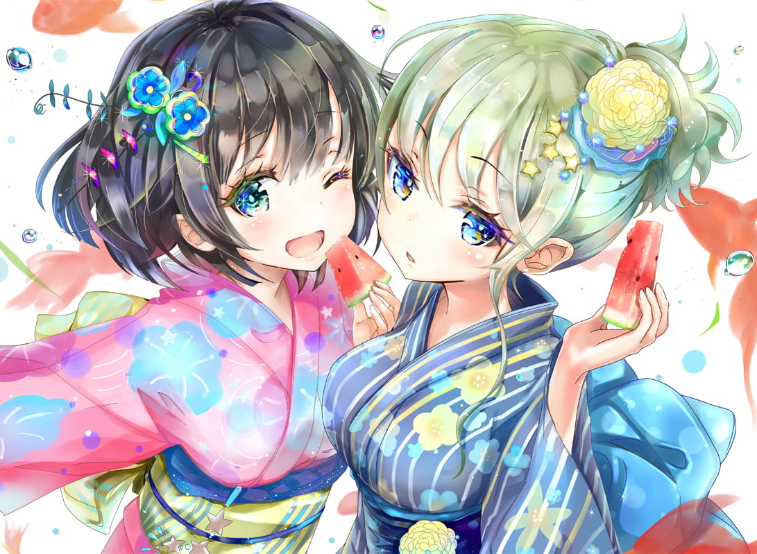id=64344045,日本西瓜,吃西瓜少女,动漫女生图片