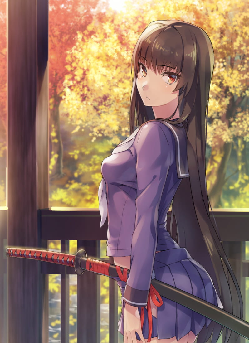 id=65192778,日本刀,动漫女生图片,动漫日本刀少女