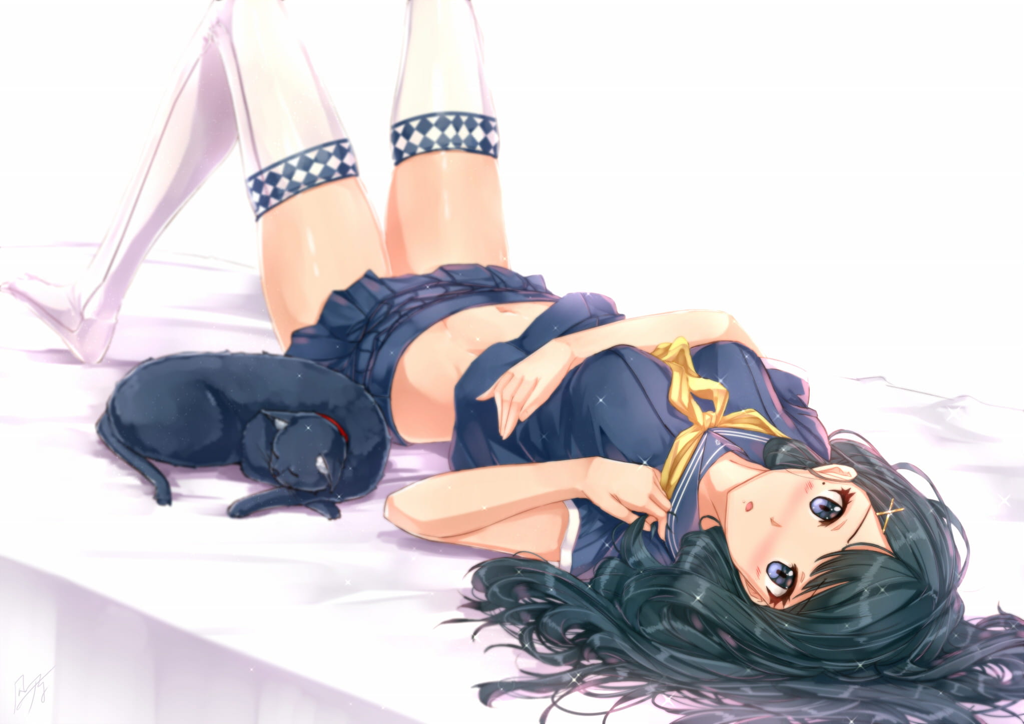 id=62791568,黑猫与少女特辑,动漫女生图片,动漫黑猫图片