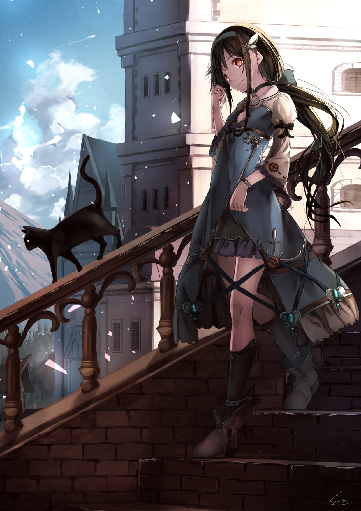 id=64723282,黑猫与少女特辑,动漫女生图片,动漫黑猫图片