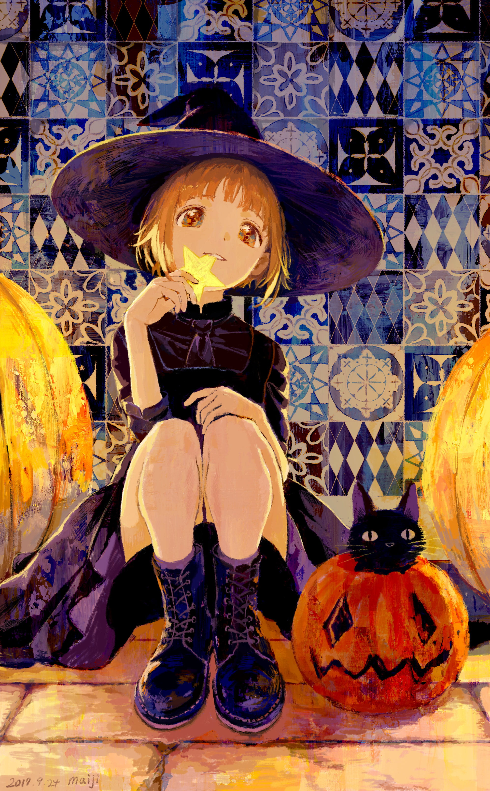 id=65147654,黑猫与少女特辑,动漫女生图片,动漫黑猫图片