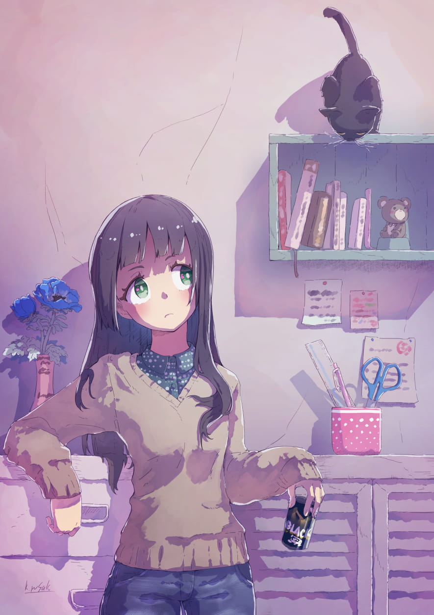 id=66469646,黑猫与少女特辑,动漫女生图片,动漫黑猫图片