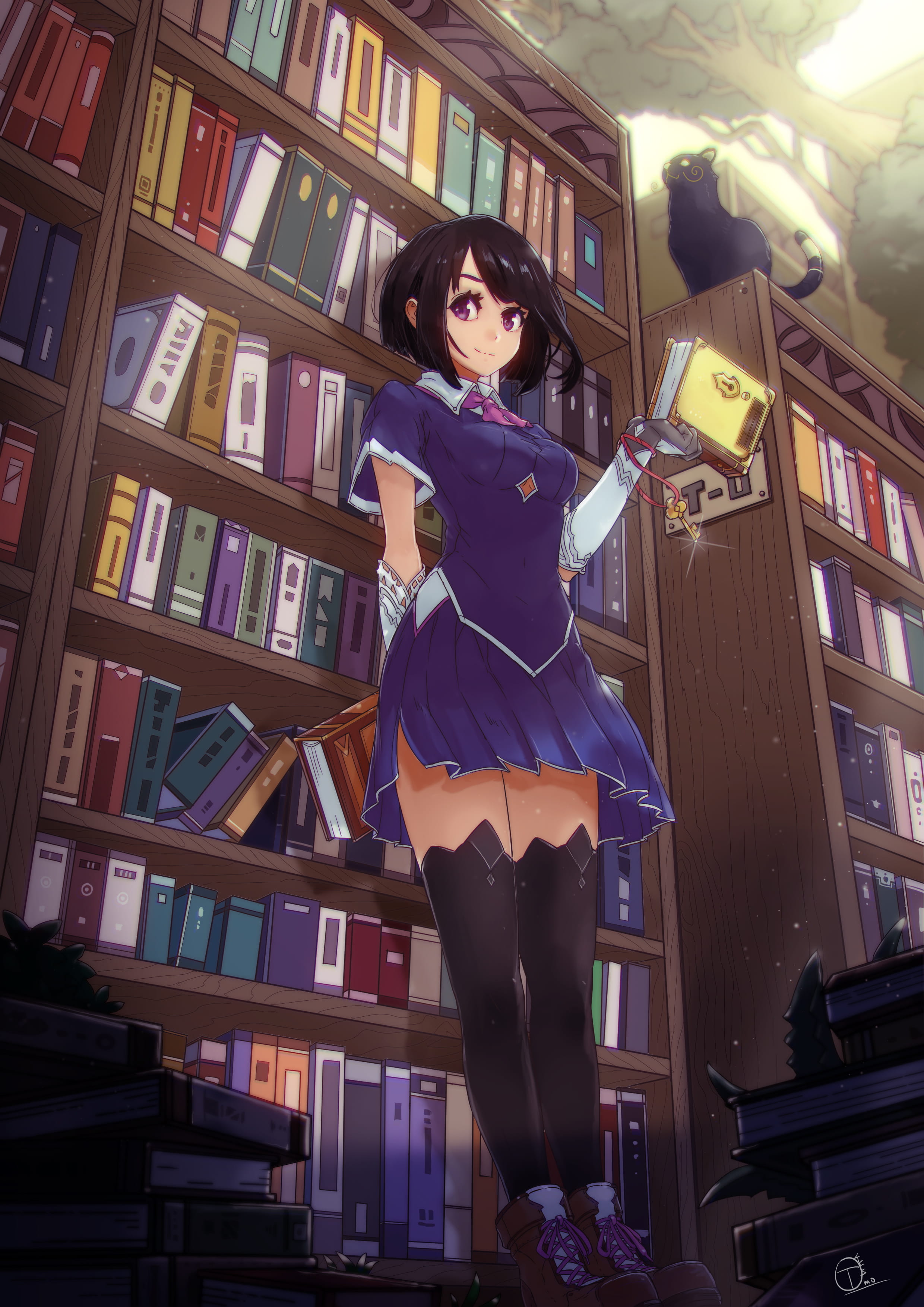 id=70199176,黑猫与少女特辑,动漫女生图片,动漫黑猫图片