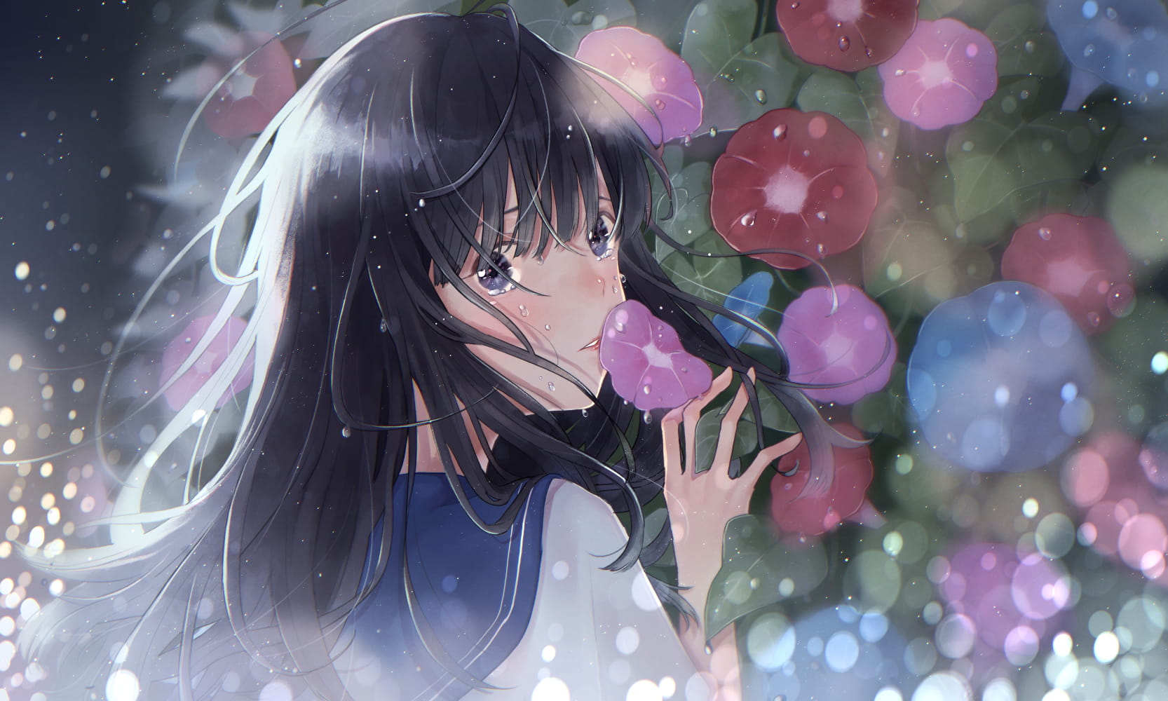 id=64202202,唯美图片壁纸,动漫女生图片,牵牛花少女