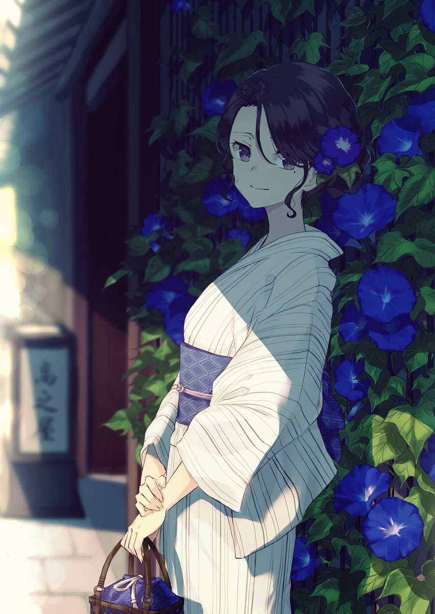 id=69046062,唯美图片壁纸,动漫女生图片,牵牛花少女