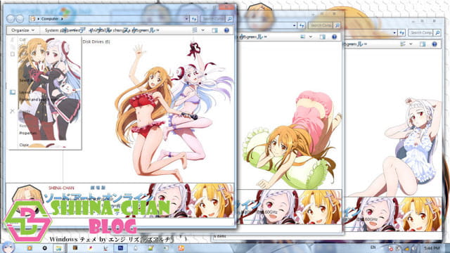 Windows7,萌化电脑主题,刀剑神域,亚丝娜