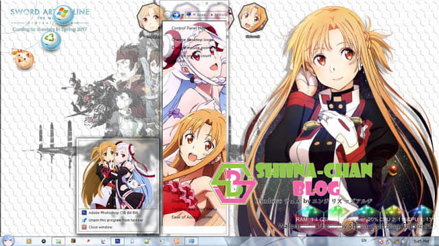 Windows7,萌化电脑主题,刀剑神域,亚丝娜