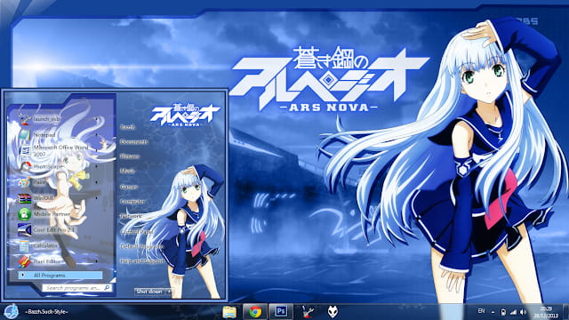 Windows7,萌化电脑主题,苍蓝钢铁的琶音