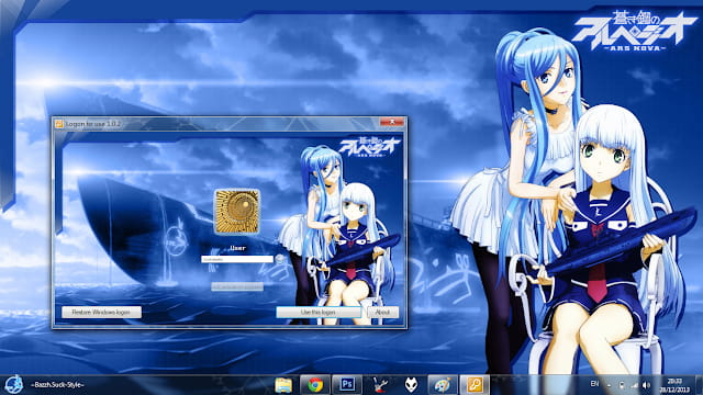 Windows7,萌化电脑主题，苍蓝钢铁的琶音