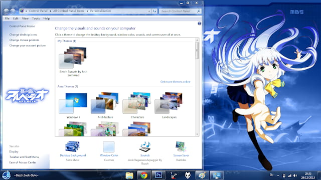 Windows7,萌化电脑主题，苍蓝钢铁的琶音
