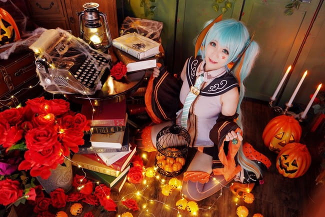 VOCALOID,万圣节,双马尾,绝对领域,cosplay