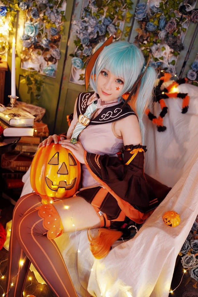 VOCALOID,万圣节,双马尾,绝对领域,cosplay