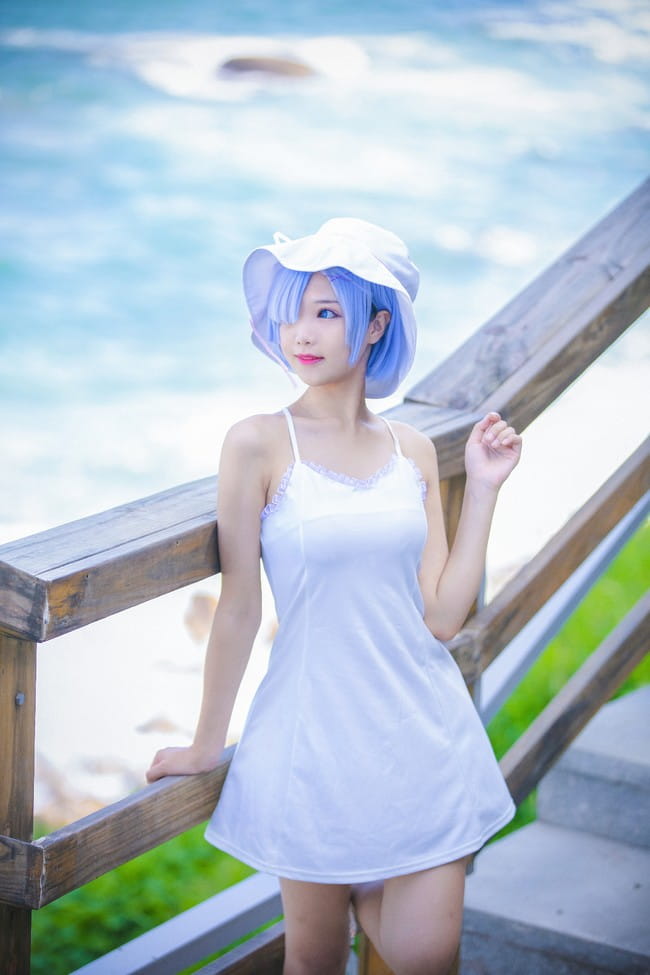 蕾姆泳装cos,蕾姆福利cos,羽天Shine