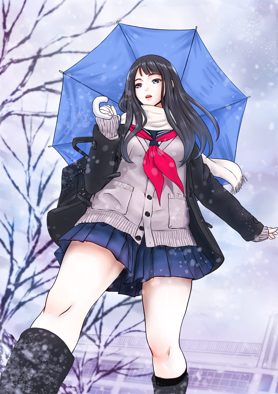 id=66901570,下雪手机壁纸,雪景手机壁纸,动漫女生图片