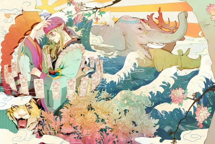 妖怪,药郎,怪化猫,华丽,电脑壁纸,二次元,动漫