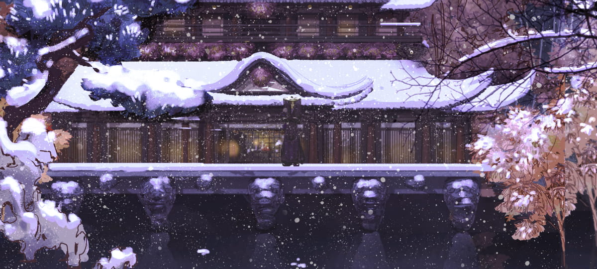 红叶,枫树,冬天,冬季,少女,电脑壁纸,动漫壁纸,二次元壁纸
