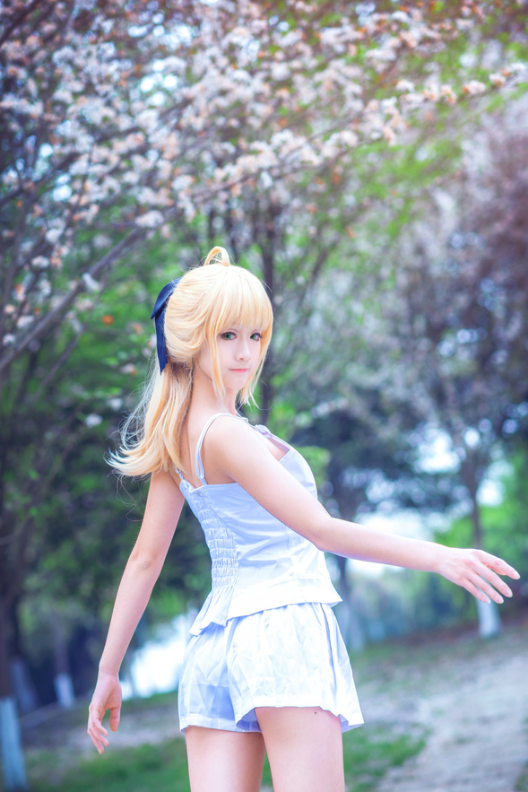 cosplay,saber,fate,英灵,清纯,樱花